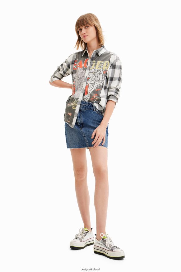 Desigual Women Denim criss-cross waist mini skirt Clothing PFVZ0B600