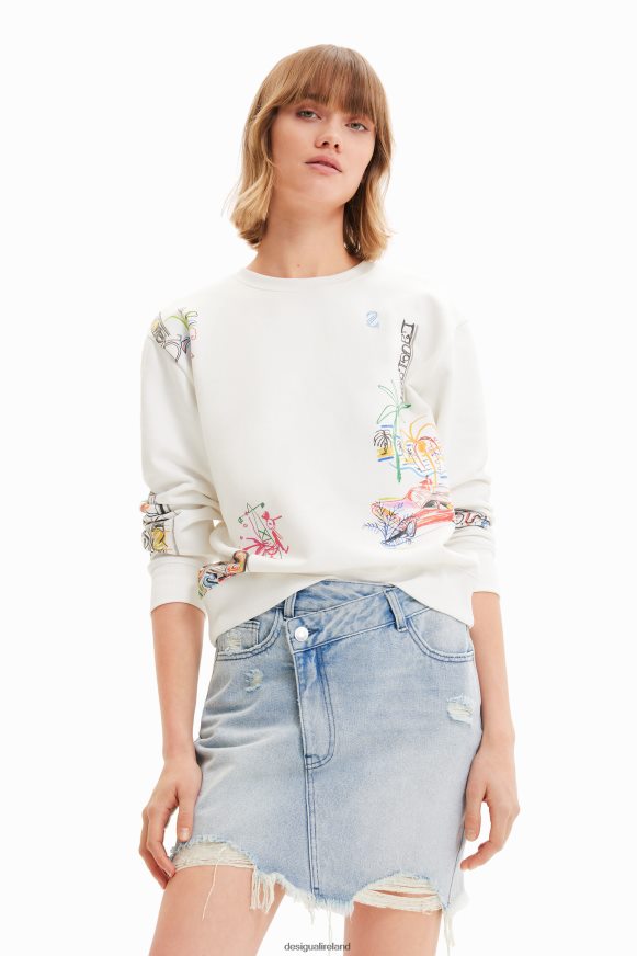 Desigual Women Denim criss-cross waist mini skirt Clothing PFVZ0B759