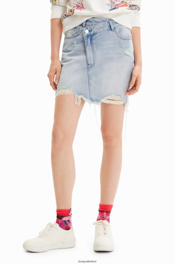 Desigual Women Denim criss-cross waist mini skirt Clothing PFVZ0B759