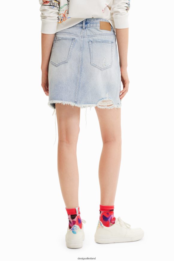 Desigual Women Denim criss-cross waist mini skirt Clothing PFVZ0B759
