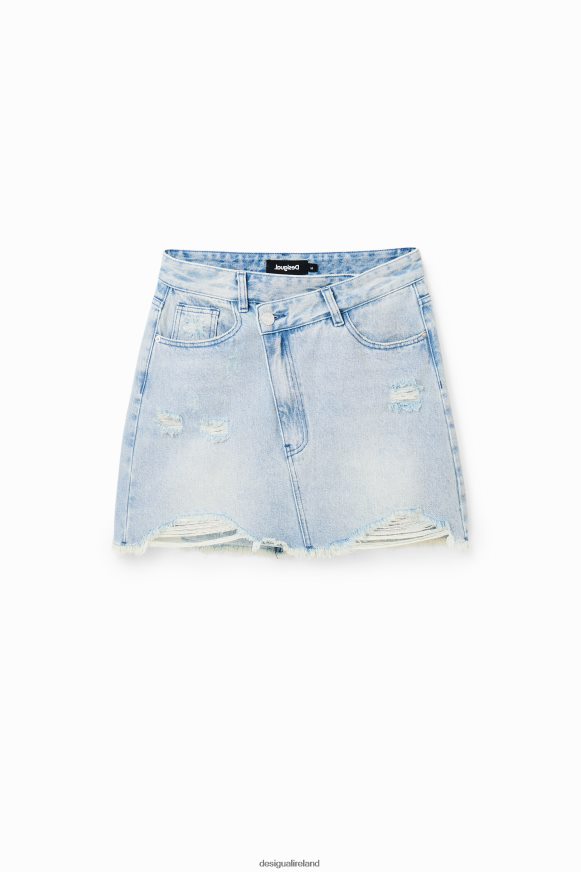 Desigual Women Denim criss-cross waist mini skirt Clothing PFVZ0B759