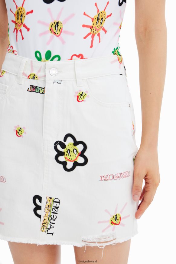 Desigual Women Denim illustrations mini skirt Clothing PFVZ0B714
