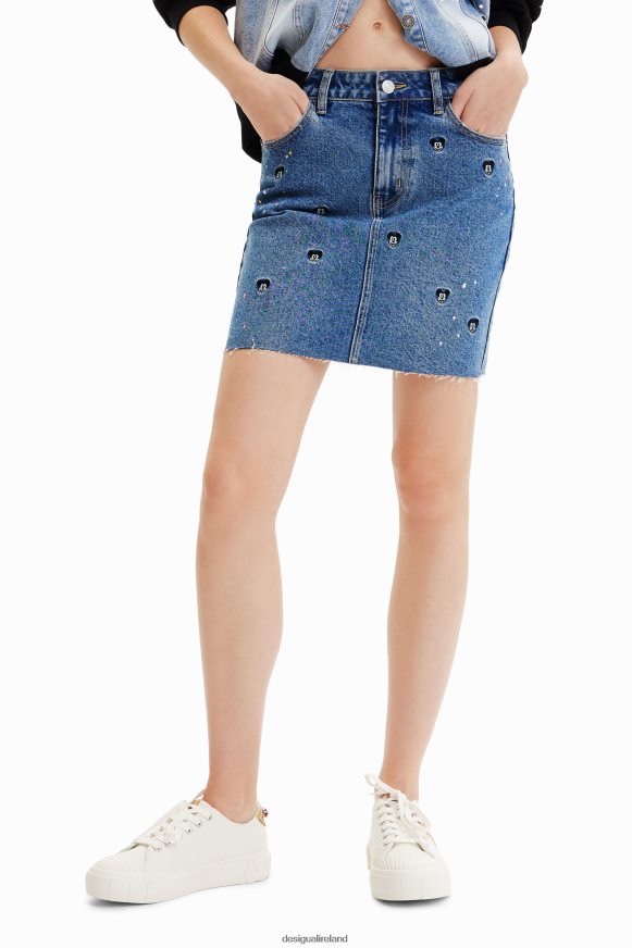 Desigual Women Disney's Mickey Mouse denim mini skirt Clothing PFVZ0B661