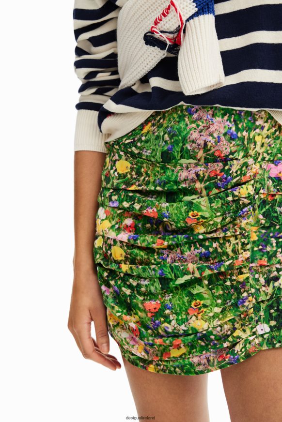 Desigual Women Draped floral mini skirt Clothing PFVZ0B573