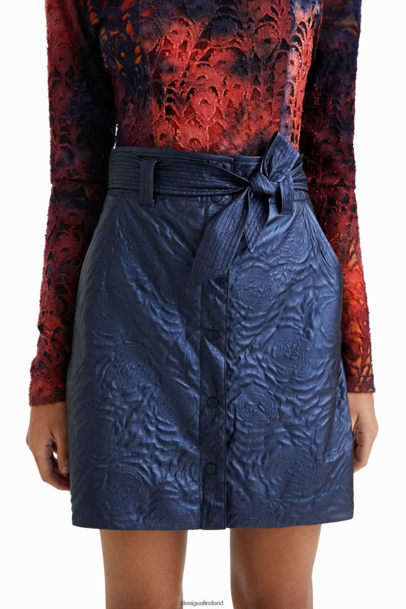 Desigual Women Embossed flower slim miniskirt Clothing PFVZ0B1085