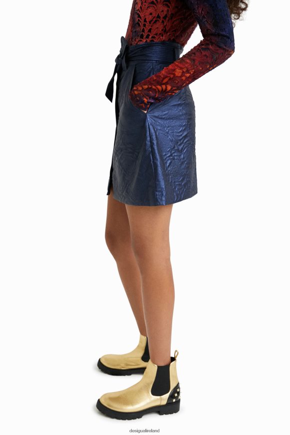 Desigual Women Embossed flower slim miniskirt Clothing PFVZ0B1085