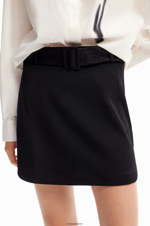 Desigual Women Embroidered belt mini skirt Clothing PFVZ0B167