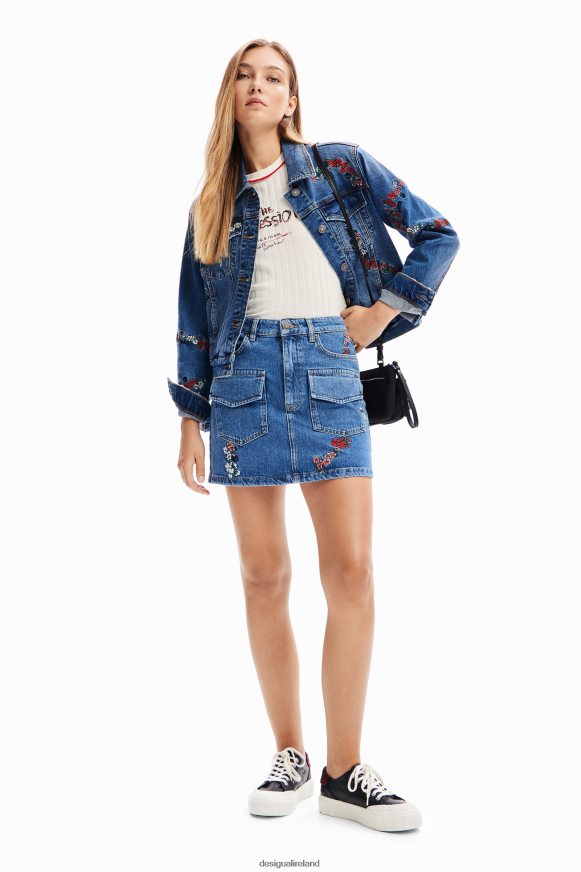 Desigual Women Floral denim mini skirt Clothing PFVZ0B261