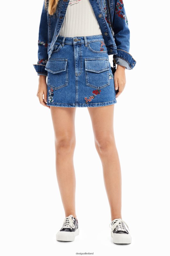 Desigual Women Floral denim mini skirt Clothing PFVZ0B261