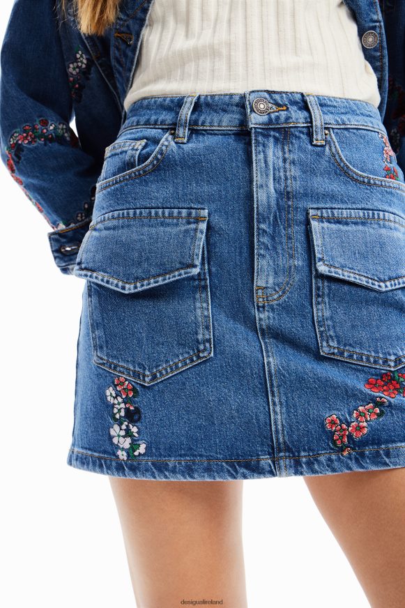Desigual Women Floral denim mini skirt Clothing PFVZ0B261