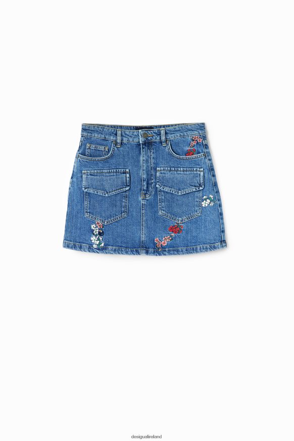 Desigual Women Floral denim mini skirt Clothing PFVZ0B261