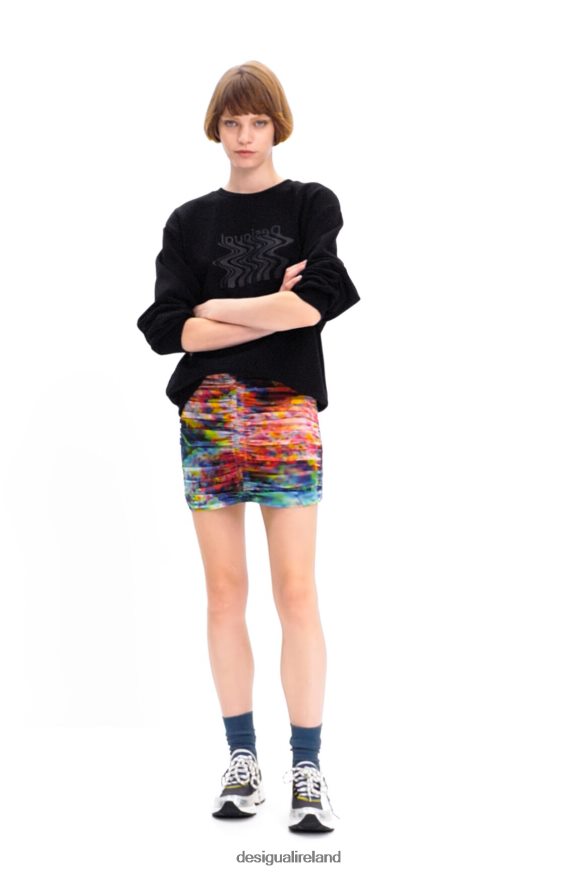 Desigual Women Floral ruched tulle mini skirt Clothing PFVZ0B324