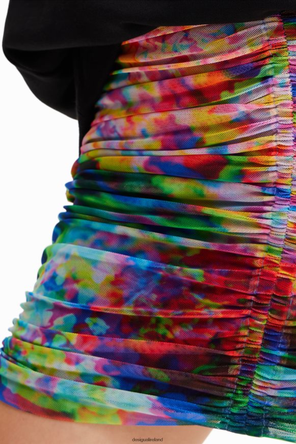 Desigual Women Floral ruched tulle mini skirt Clothing PFVZ0B324
