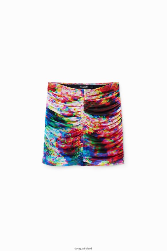 Desigual Women Floral ruched tulle mini skirt Clothing PFVZ0B324