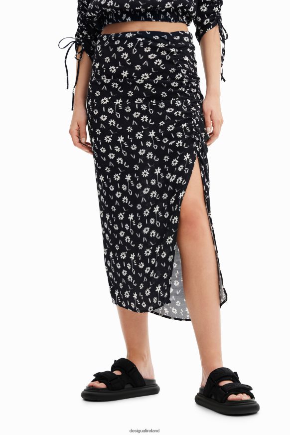 Desigual Women Floral slit midi skirt Clothing PFVZ0B760