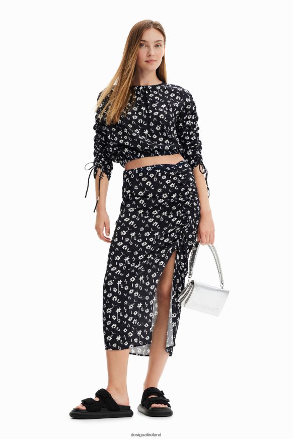 Desigual Women Floral slit midi skirt Clothing PFVZ0B760