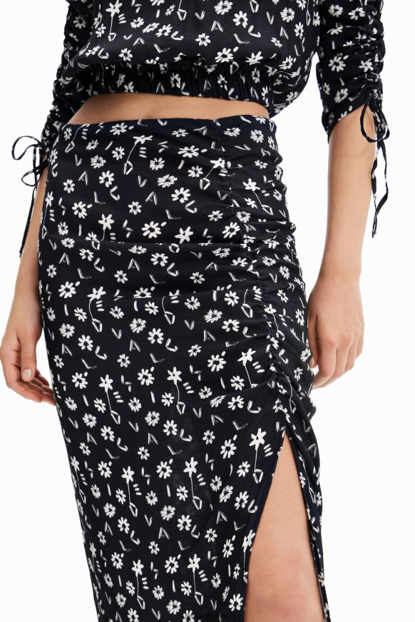 Desigual Women Floral slit midi skirt Clothing PFVZ0B760