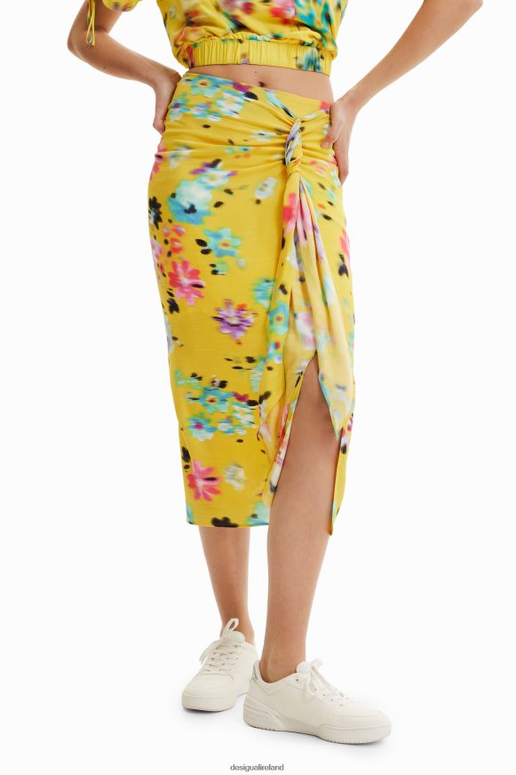 Desigual Women Handkerchief slit midi skirt Clothing PFVZ0B725