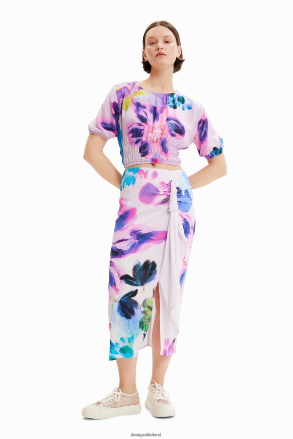 Desigual Women M. Christian Lacroix handkerchief slit midi skirt Clothing PFVZ0B726
