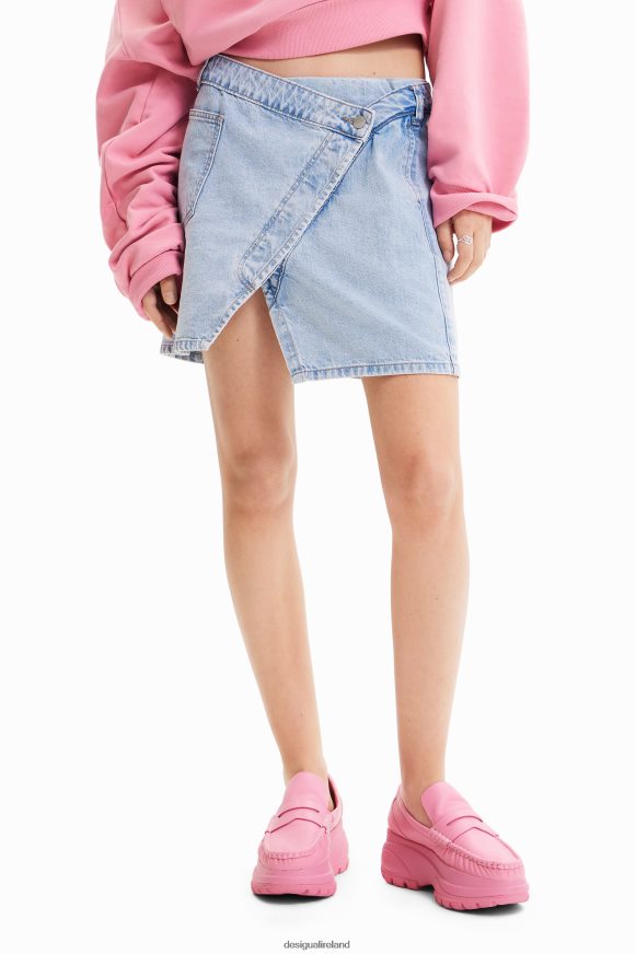 Desigual Women Maitrepierre wrap denim mini skirt Clothing PFVZ0B362