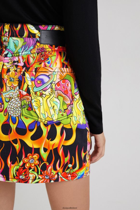 Desigual Women Rainbow short skirt Clothing PFVZ0B1118