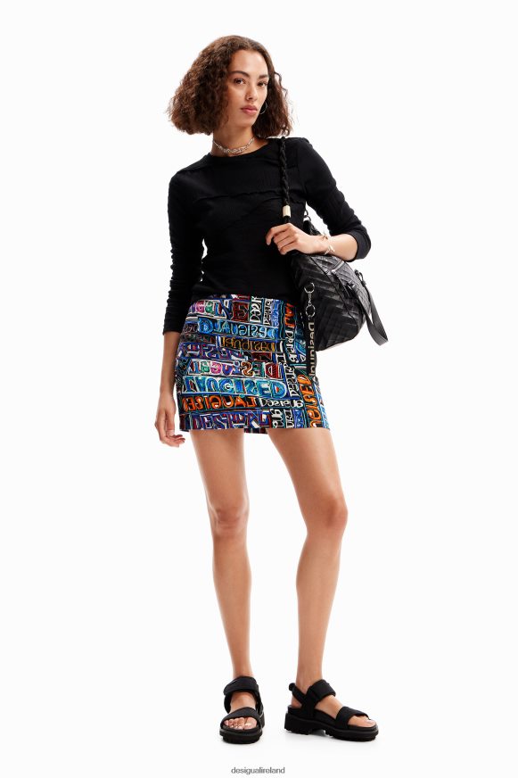 Desigual Women Slim arty logo mini skirt Clothing PFVZ0B739