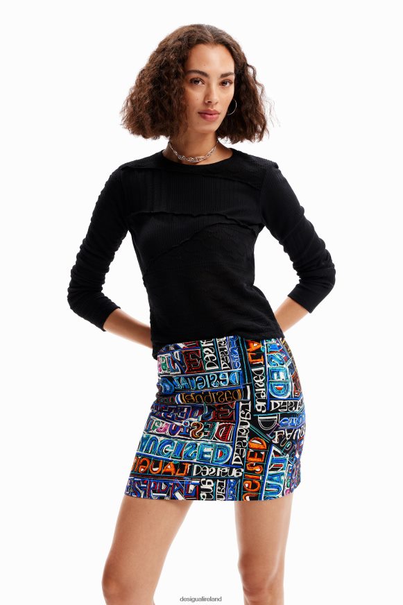 Desigual Women Slim arty logo mini skirt Clothing PFVZ0B739
