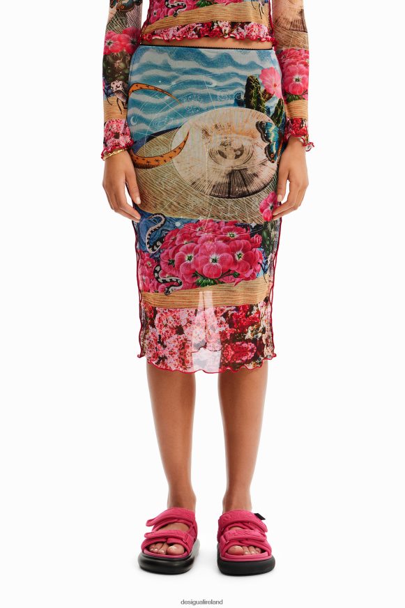 Desigual Women Slim tulle midi skirt Clothing PFVZ0B304