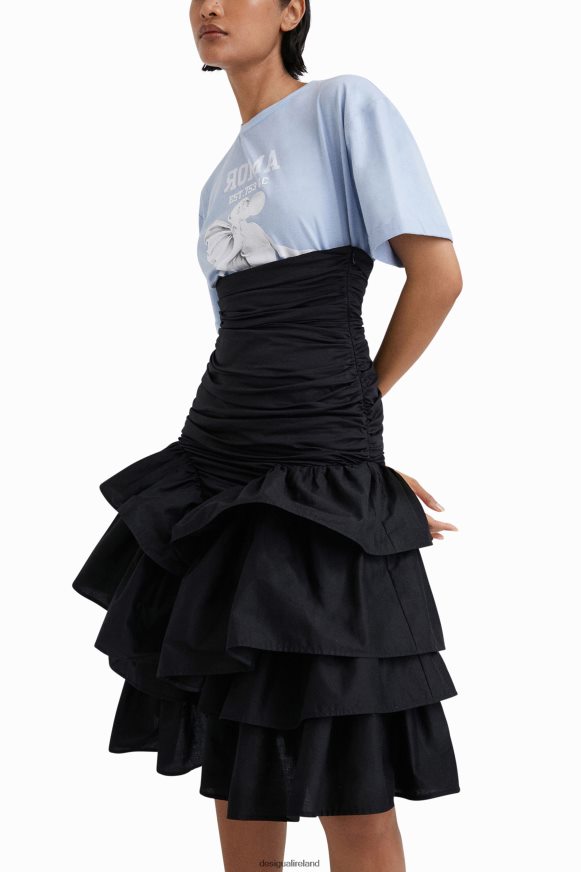 Desigual Women Stella Jean ruffled draped skirt Clothing PFVZ0B816