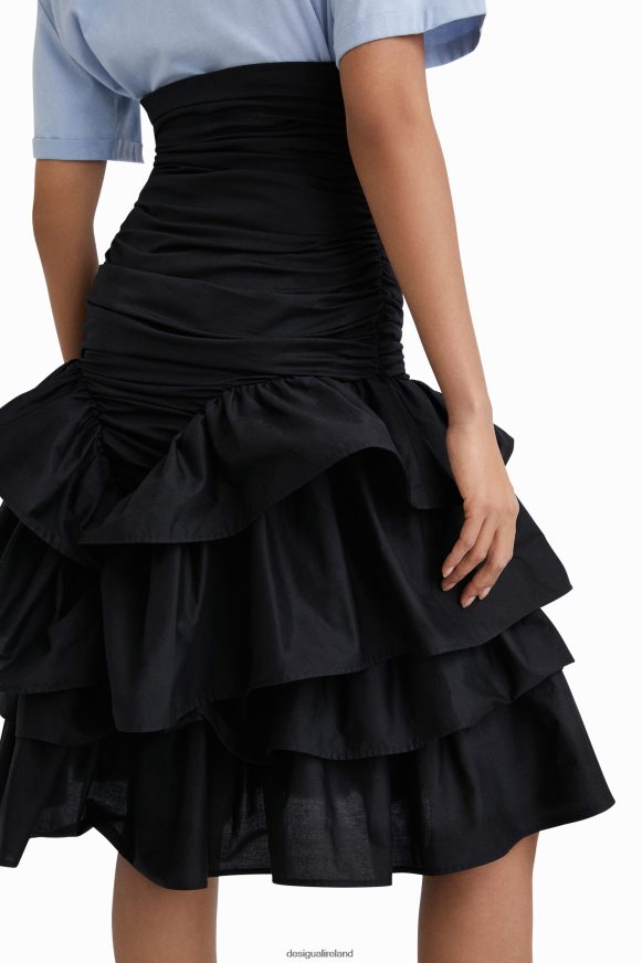 Desigual Women Stella Jean ruffled draped skirt Clothing PFVZ0B816