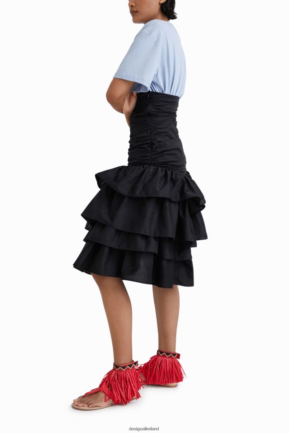 Desigual Women Stella Jean ruffled draped skirt Clothing PFVZ0B816
