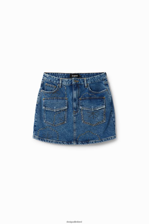 Desigual Women Studded denim mini skirt Clothing PFVZ0B177