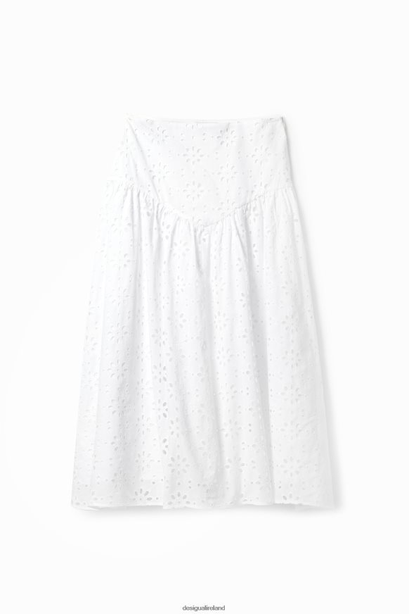 Desigual Women Swiss embroidery midi skirt Clothing PFVZ0B336