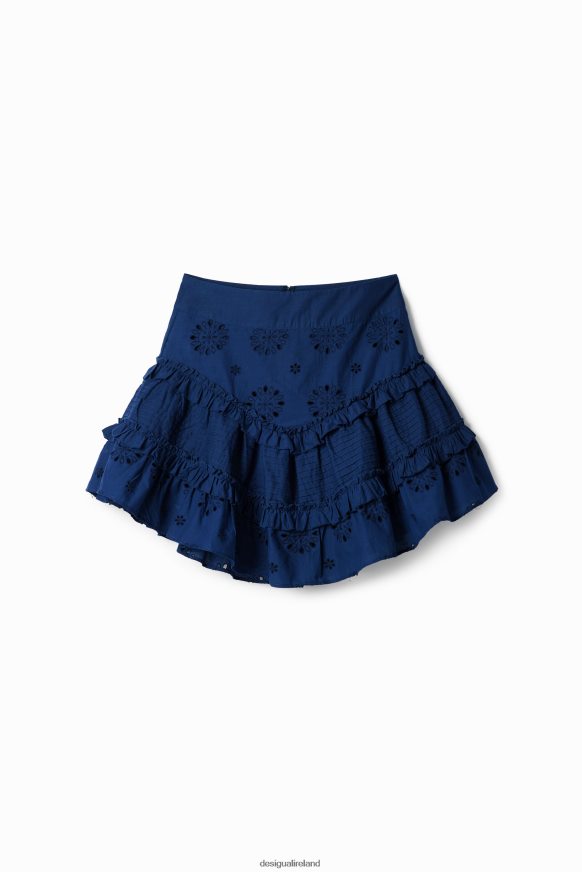 Desigual Women Swiss embroidery ruffle miniskirt Clothing PFVZ0B473