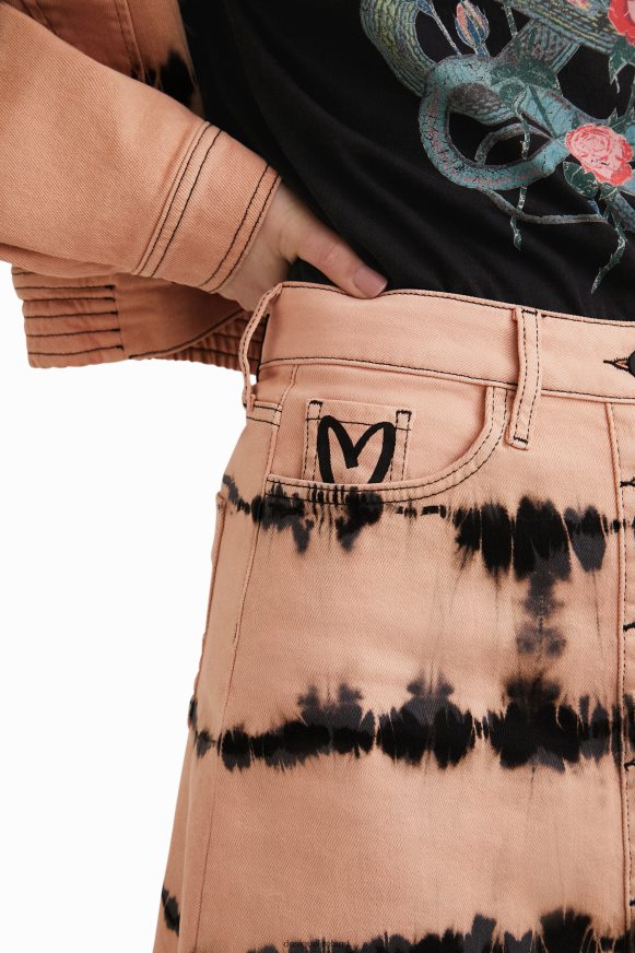 Desigual Women Tie-dye denim miniskirt Clothing PFVZ0B668