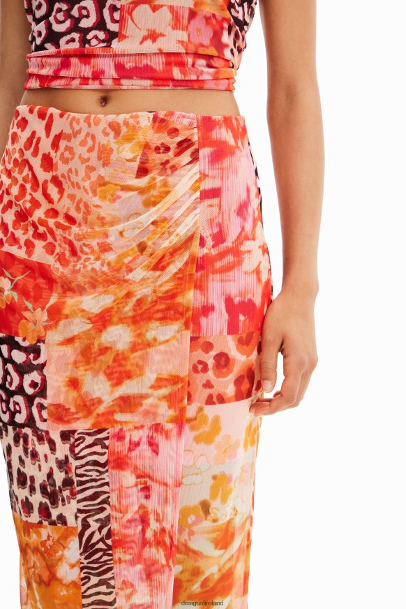 Desigual Women Tulle patchwork midi skirt Clothing PFVZ0B479