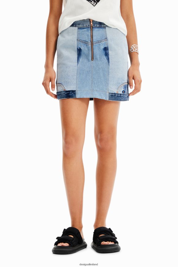 Desigual Women Upcycled denim mini-skirt Clothing PFVZ0B916