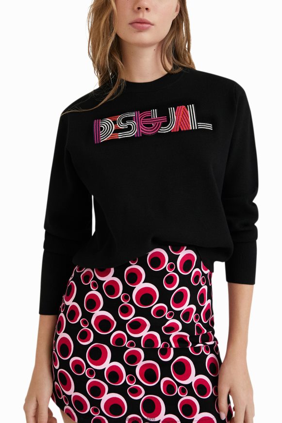 Desigual Women Embroidered knit jumper Clothing PFVZ0B1083