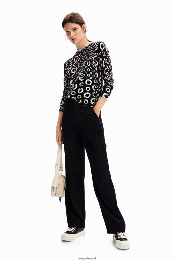 Desigual Women Fine geometric patchwork pullover Clothing PFVZ0B28