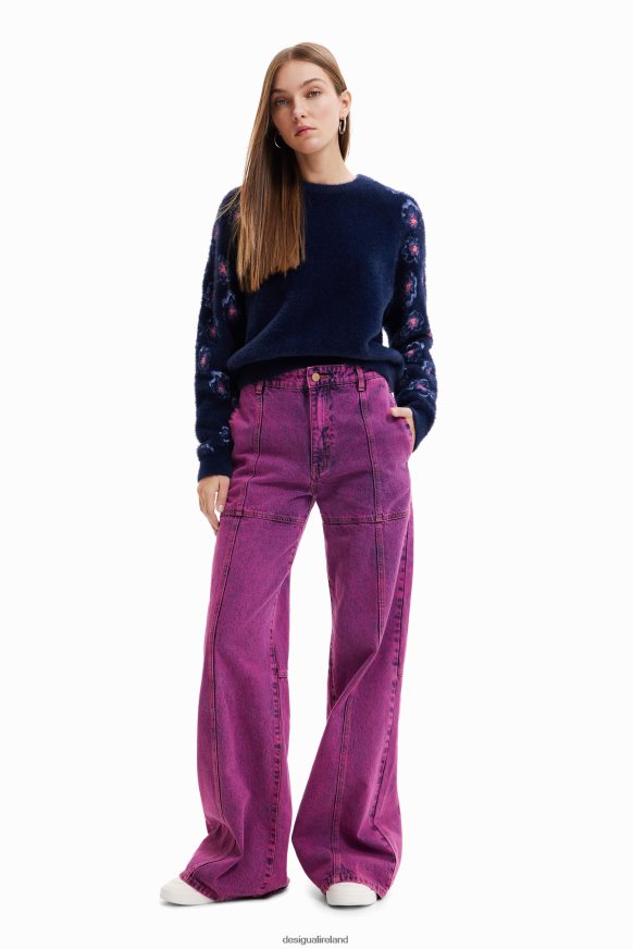 Desigual Women Floral fur-effect pullover Clothing PFVZ0B350