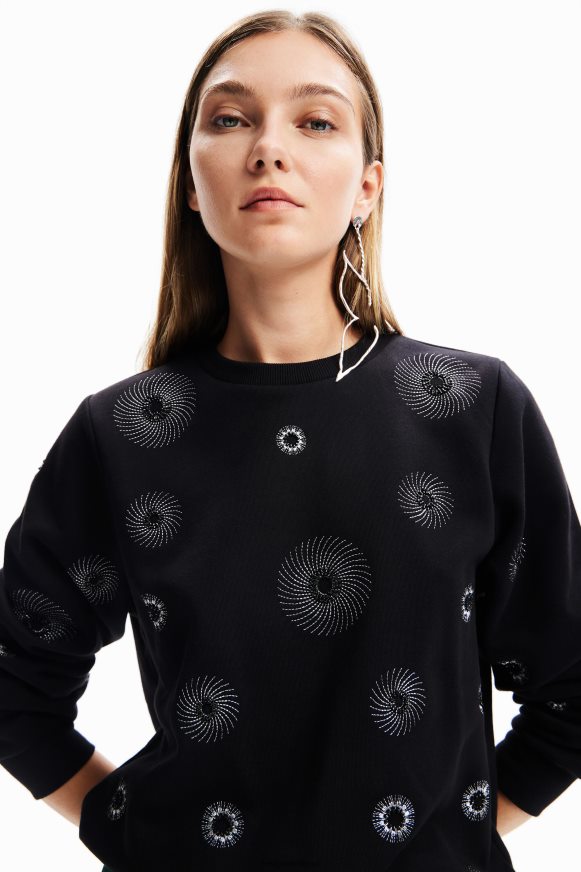 Desigual Women Geometric embroidered sweatshirt Clothing PFVZ0B264