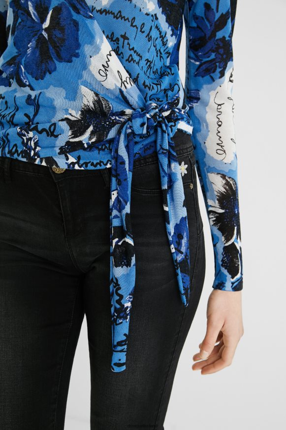 Desigual Women Knit print jumper bow Clothing PFVZ0B1163