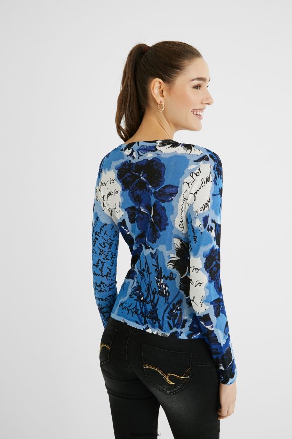Desigual Women Knit print jumper bow Clothing PFVZ0B1163