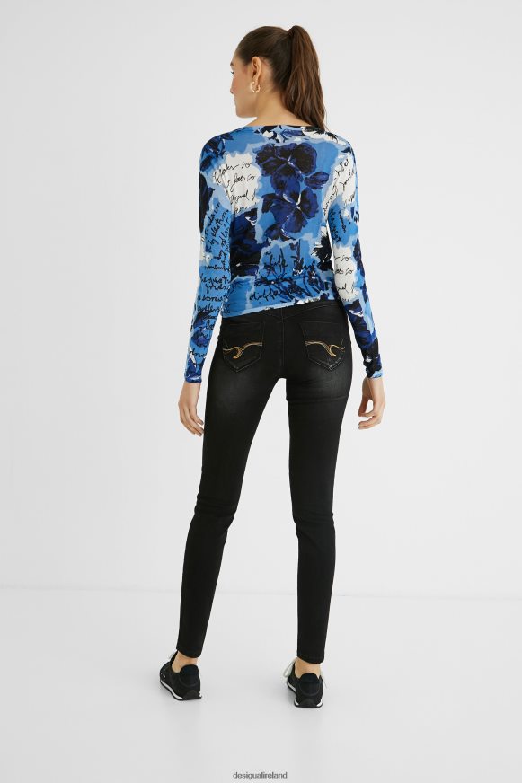 Desigual Women Knit print jumper bow Clothing PFVZ0B1163