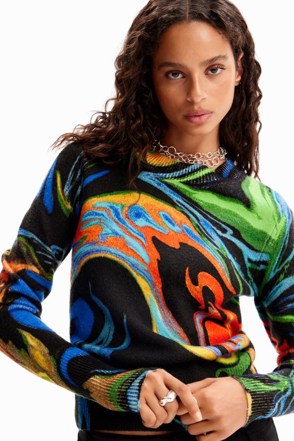 Desigual Women Marbled pullover Clothing PFVZ0B992