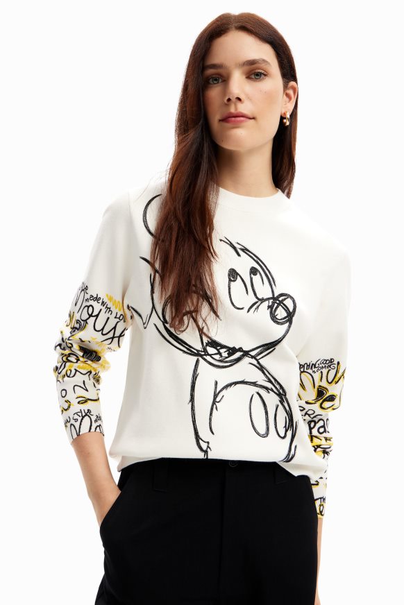 Desigual Women Mickey Mouse embroidered pullover Clothing PFVZ0B15