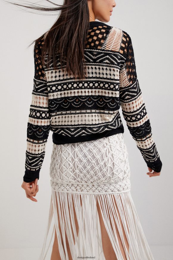 Desigual Women Semi-transparent crochet jumper Clothing PFVZ0B1031