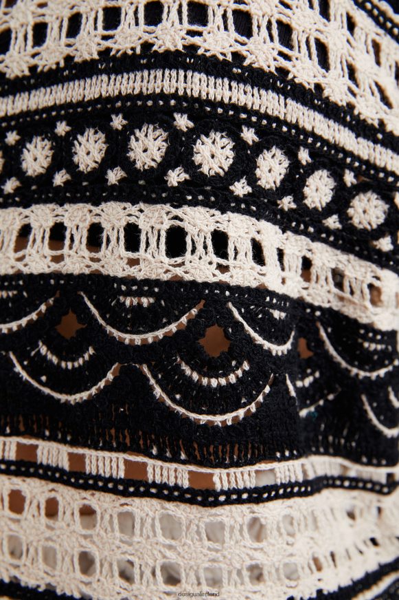 Desigual Women Semi-transparent crochet jumper Clothing PFVZ0B1031