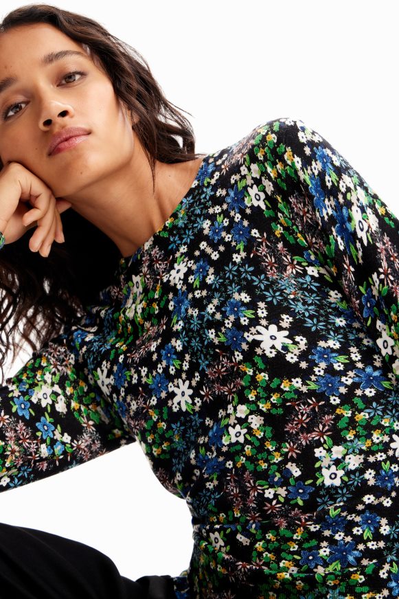 Desigual Women Slim floral fine pullover Clothing PFVZ0B273