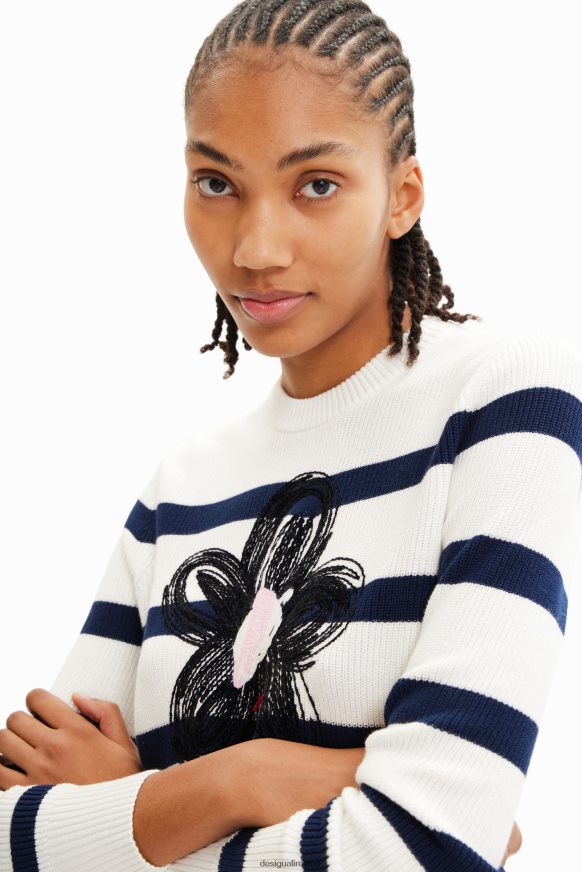 Desigual Women Striped flower pullover Clothing PFVZ0B307